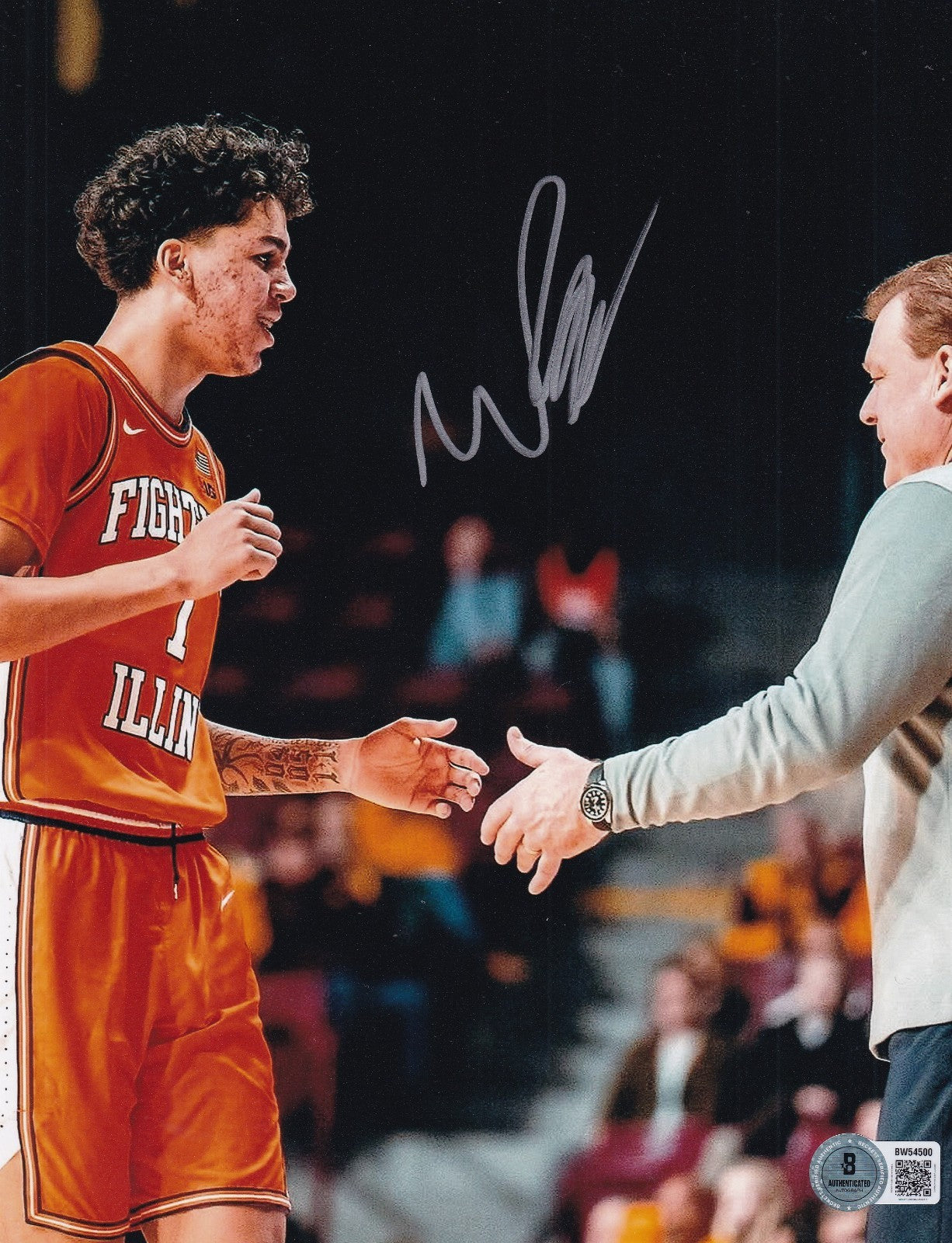 WILL RILEY signed (ILLINOIS) Fighting Illini 8X10 photo BECKETT BAS BW54500