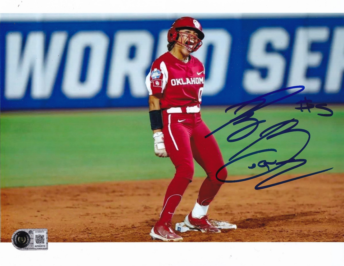 RYLIE BOONE signed (OKLAHOMA SOONERS) softball 8X10 photo BECKETT BAS BY085575