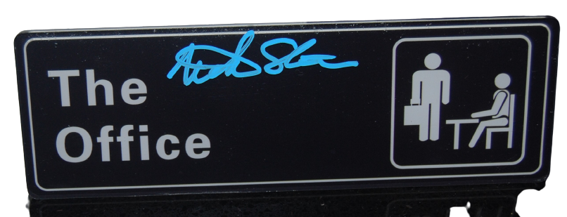 MIKE STARR signed (THE OFFICE) 9X3 SIGN *Grotti* BECKETT BAS Authenticated