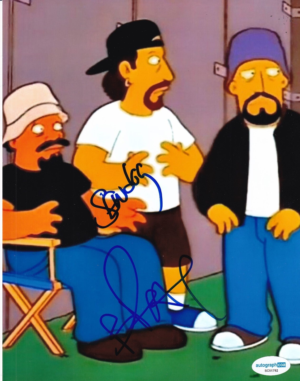 B-REAL and Sen Dog signed (CYPRESS HILL) Simpsons Music 8X10 photo ACOA SC51792