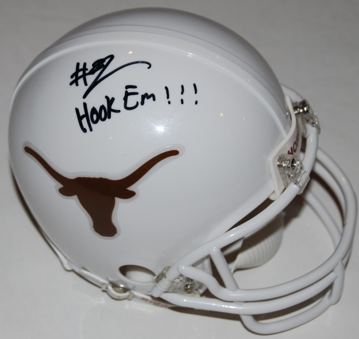 JALEN GREEN signed (TEXAS LONGHORNS) *HOOK EM* mini football helmet W/COA C