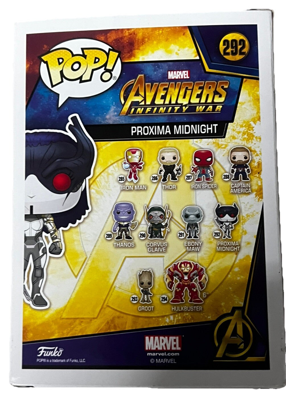 CARRIE COON signed (AVENGERS) PROXIMA MIDNIGHT Funko Pop 290 BECKETT BAS BC89026