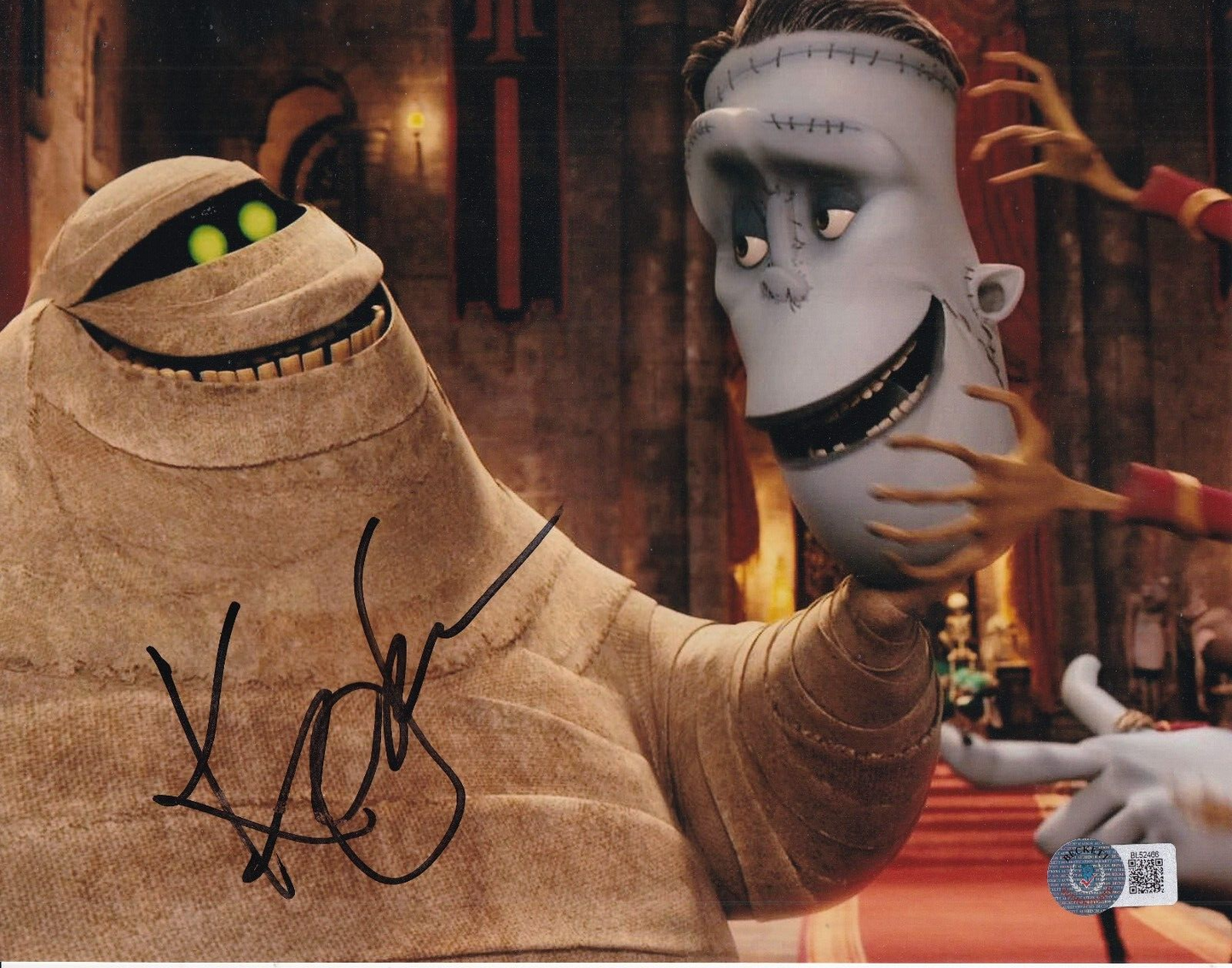 KEVIN JAMES signed (HOTEL TRANSYLVANIA) Frankenstein 8x10 photo BECKETT BL52466
