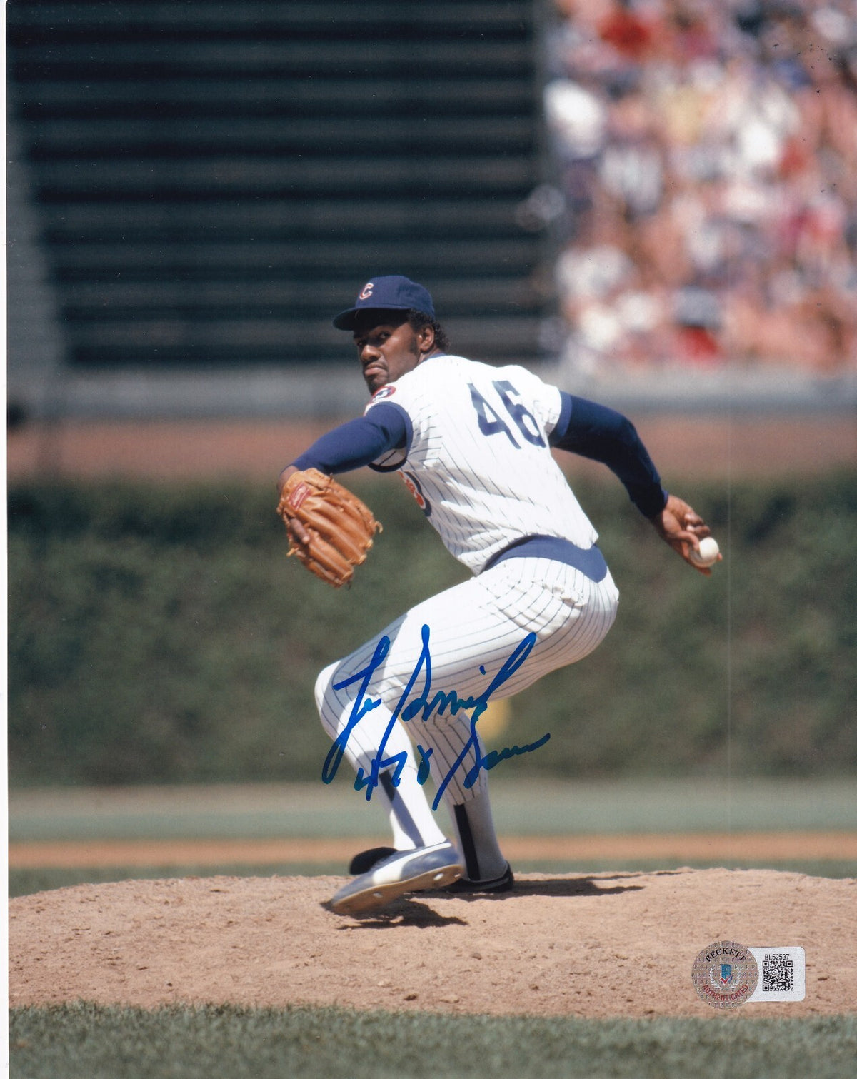 LEE SMITH signed (CHICAGO CUBS) Baseball 8x10 photo BECKETT BAS BL52537
