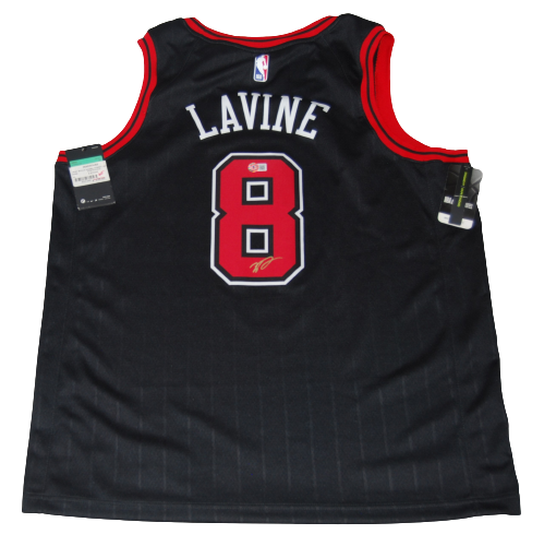 ZACK LAVINE signed (CHICAGO BULLS) Black Swingman jersey BECKETT BAS BG93628
