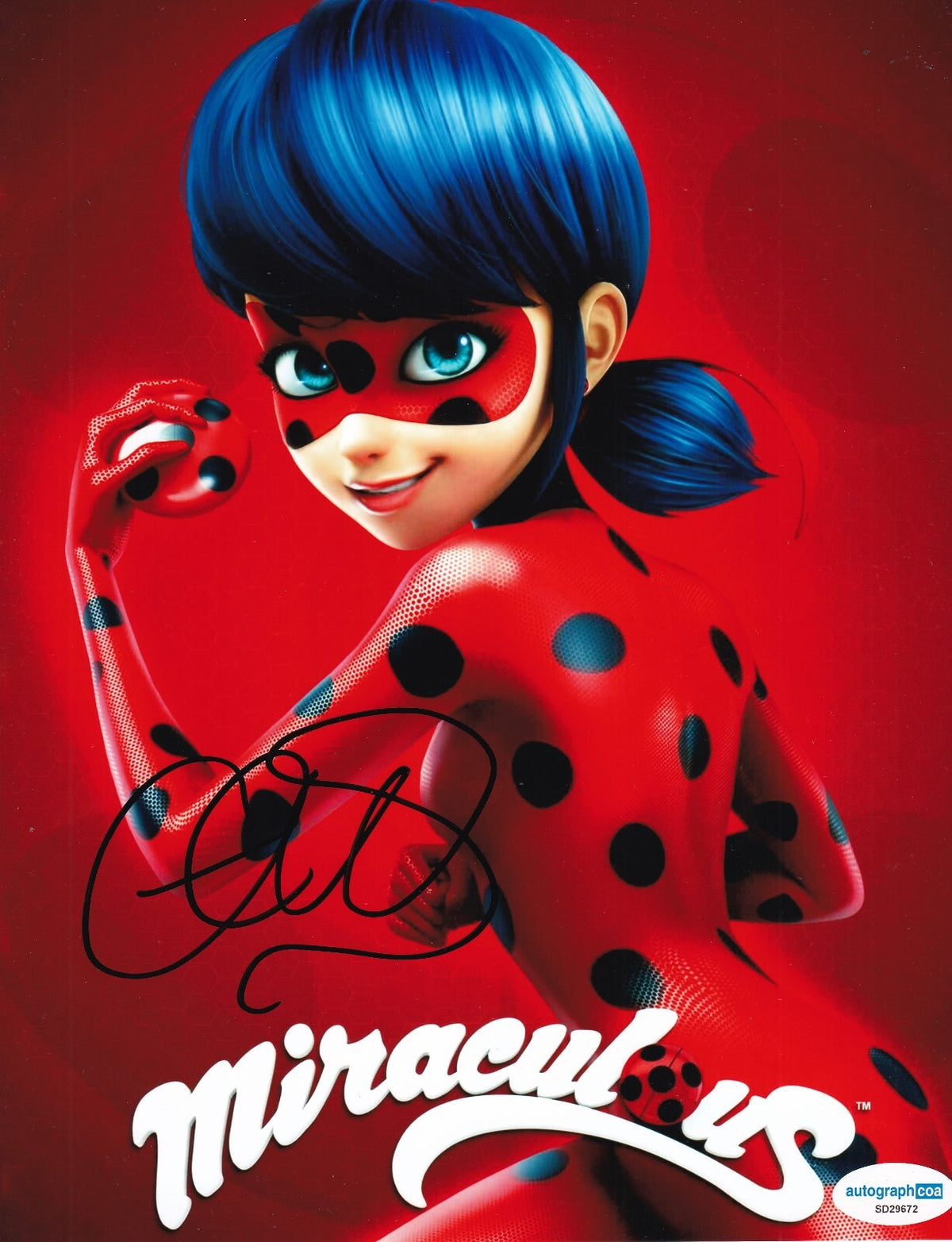 CRISTINA VALENZUELA signed (LADYBUG & CAT NOIR) 8x10 photo ACOA SD29672