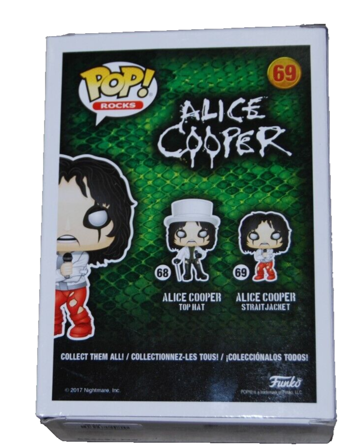 ALICE COOPER signed (HOT TOPIC EXCLUSIVE) Funko pop #69 BECKETT BAS BR25971
