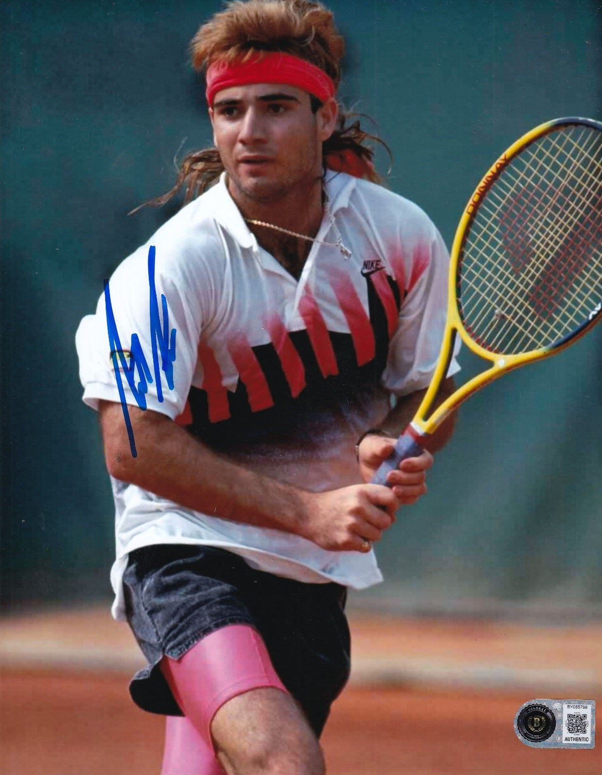 ANDRE AGASSI signed (TENNIS) Star US OPEN Champ 8X10 photo BECKETT B7085798