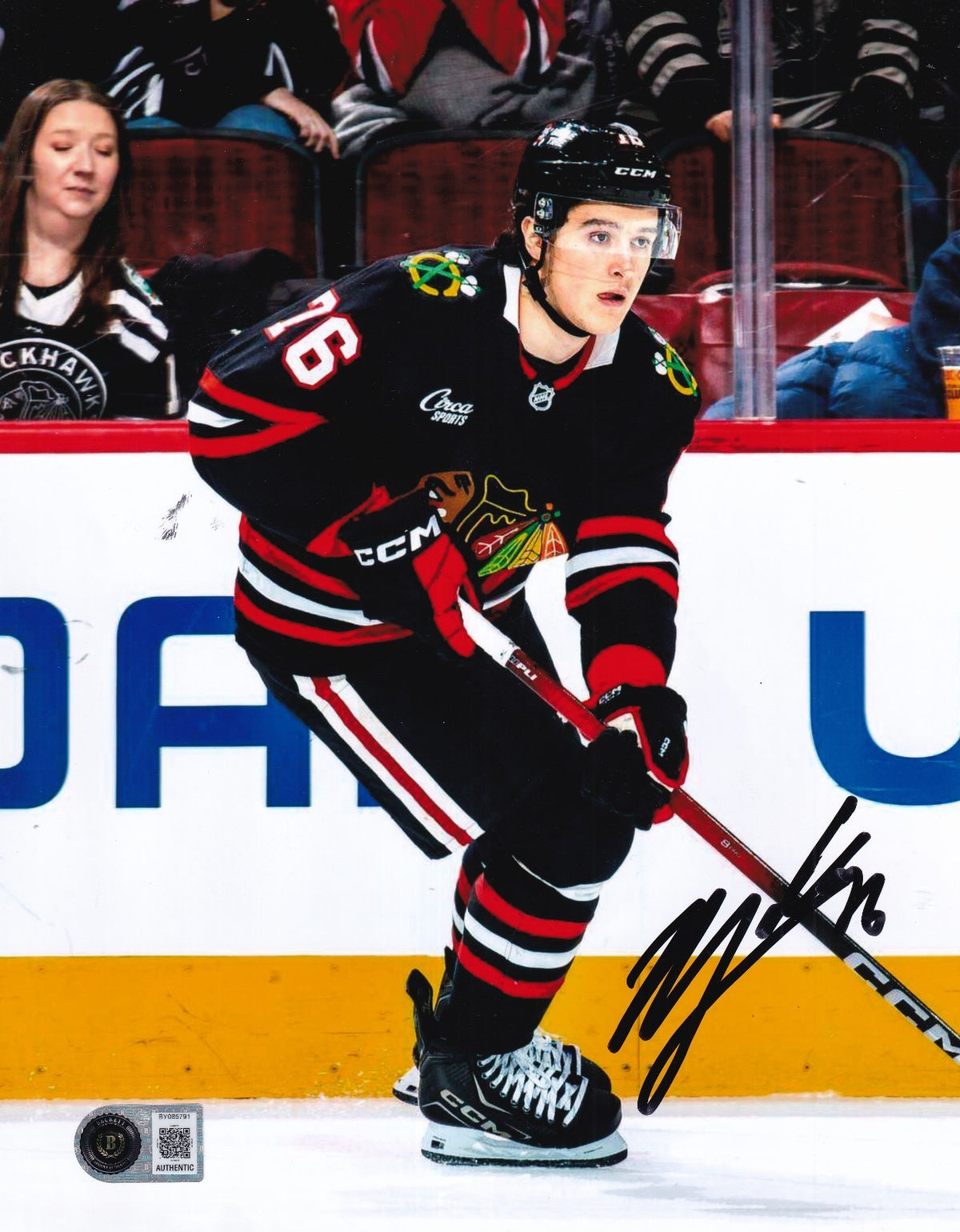 NICK LARDIS signed (CHICAGO BLACKHAWKS) Hockey 8X10 photo BECKETT BY085791