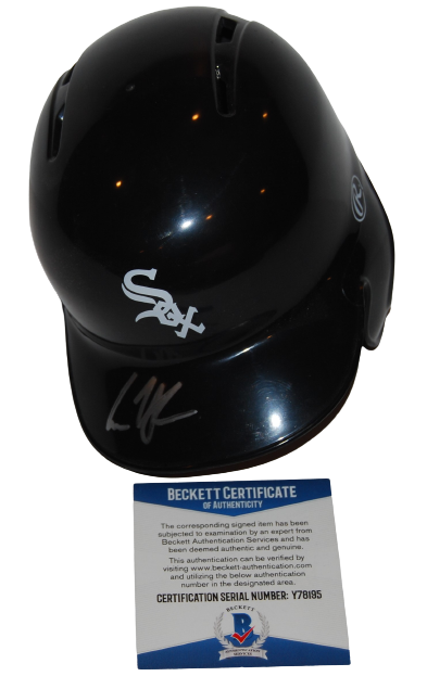 ANDREW VAUGHN signed (CHICAGO WHITE SOX) mini batting helmet BECKETT BAS