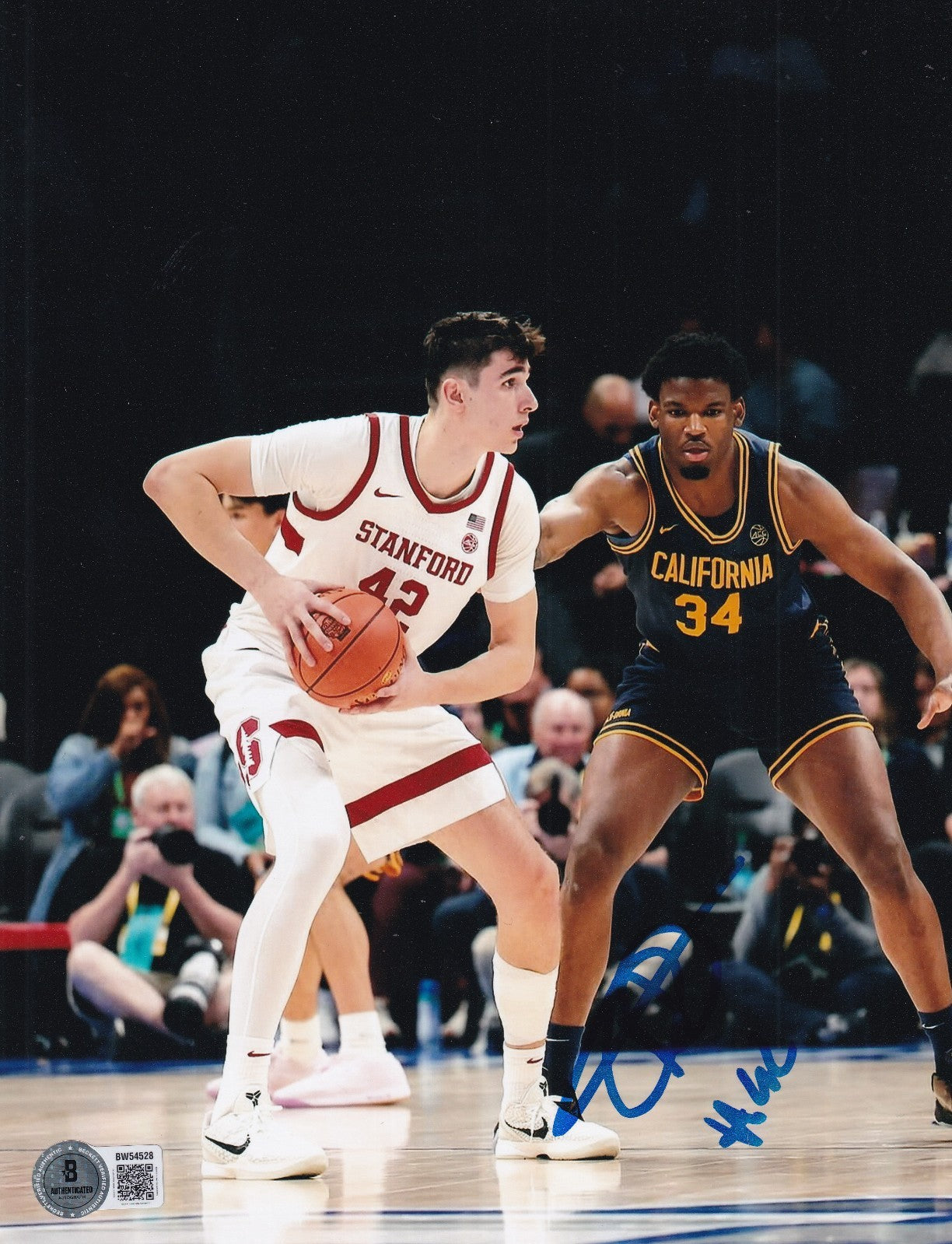 MAXIME RAYNAUD signed (STANFORD CARDINAL) basketball 8X10 photo BECKETT BW54528