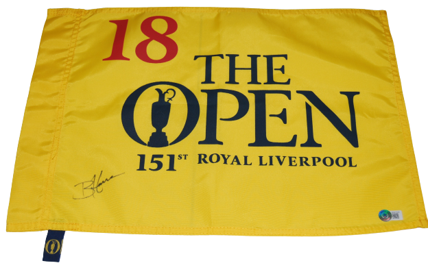 BRIAN HARMAN signed (2023 BRITISH OPEN) Golf pin flag BECKETT BAS AD27325