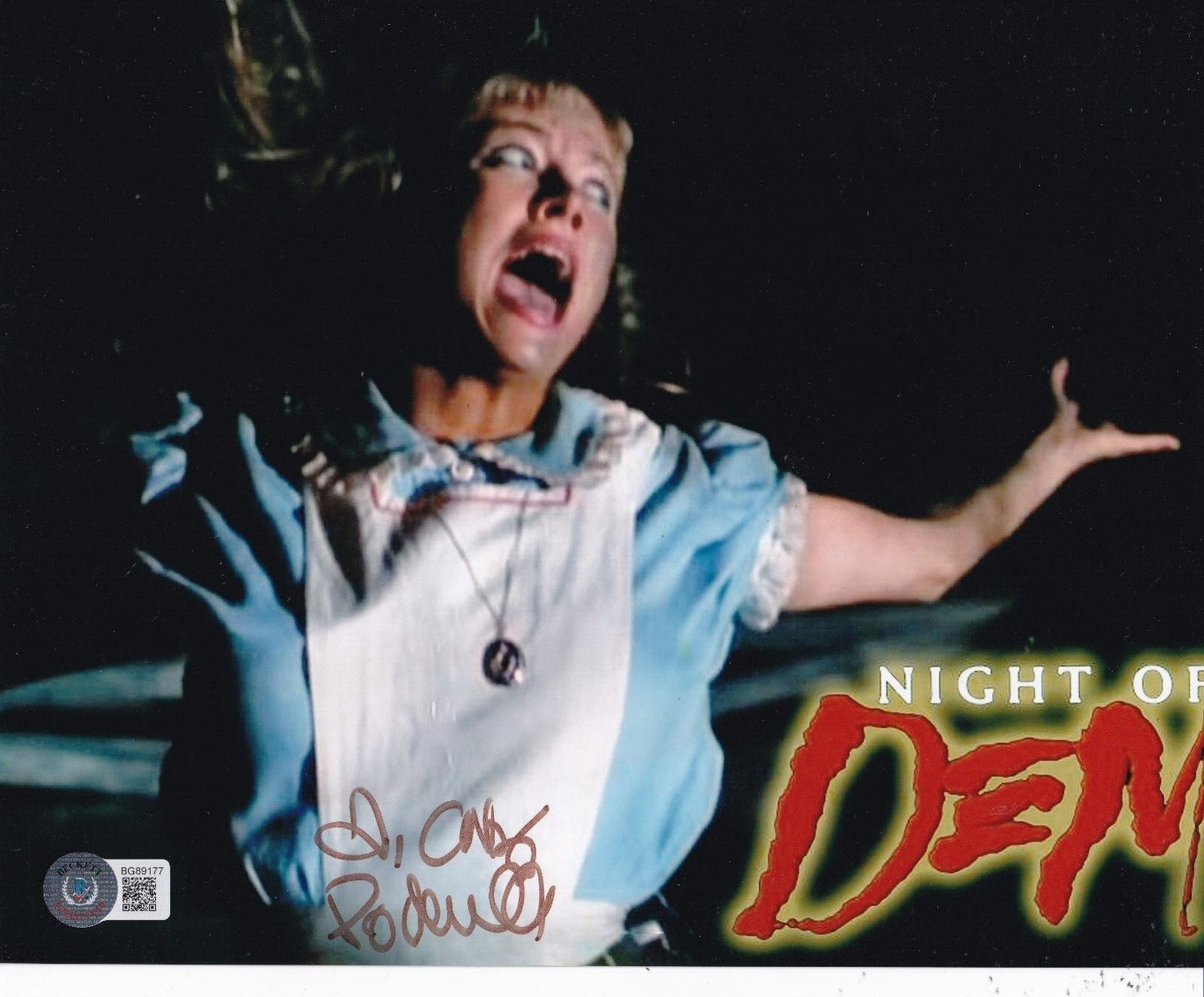 CATHY PODEWELL signed (NIGHT OF THE DEAMONS) Movie 8X10 photo BECKETT BG89177