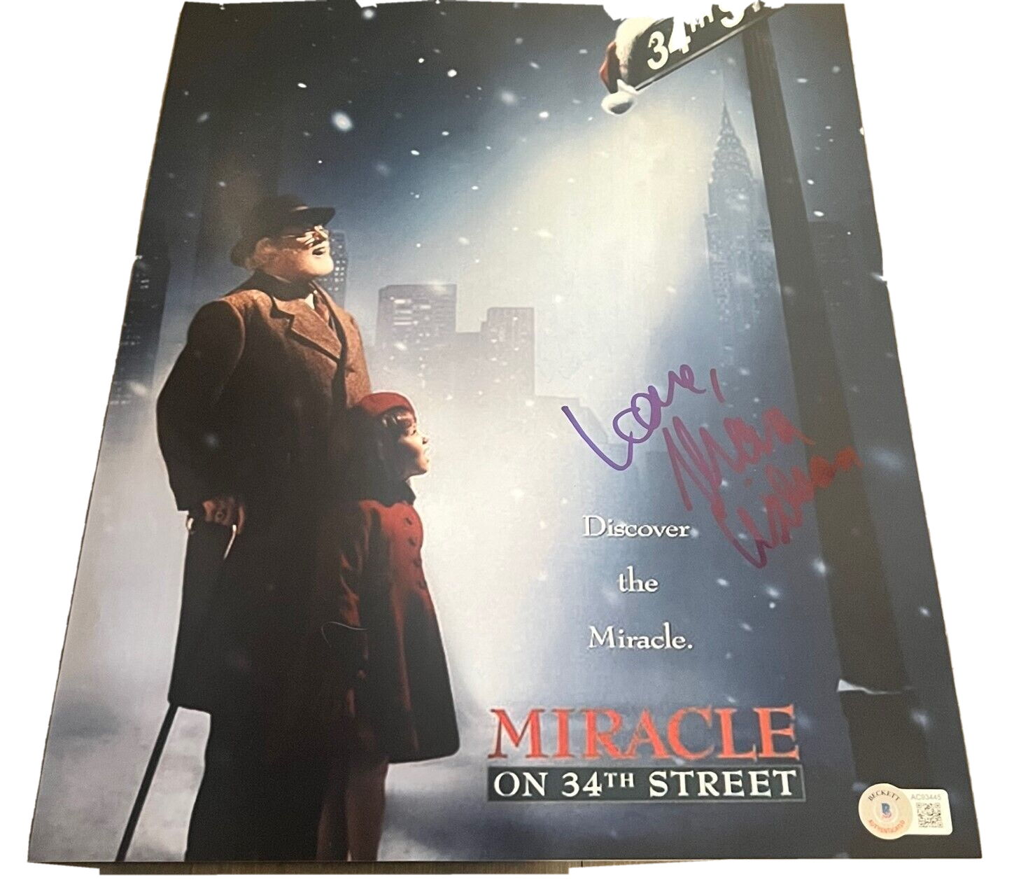 MARA WILSON signed (MIRACLE ON 34TH STREET) Movie 11X14 photo BECKETT AC93445
