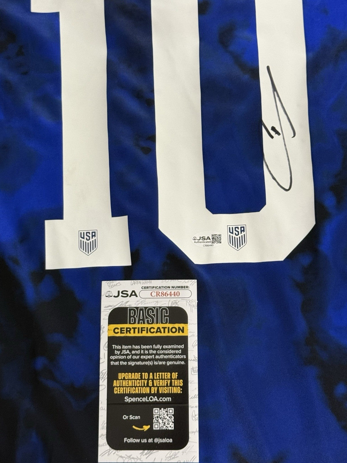 CHRISTIAN PULISIC signed (TEAM USA) Nike Soccer jersey JSA CR86440