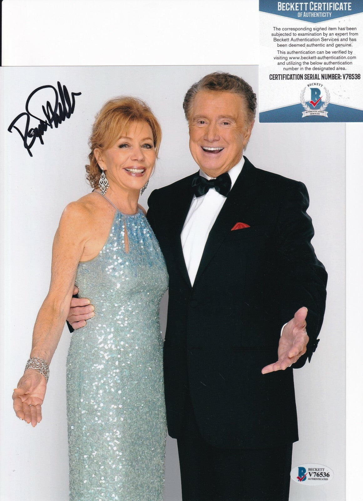 REGIS PHILBIN signed (AMERICAN TALK SHOW LEGEND) 8X10 photo BECKETT BAS V76536