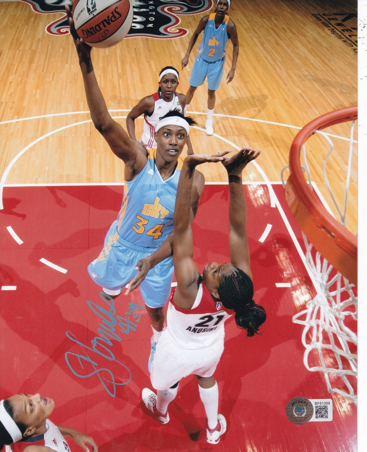 SYLVIA FOWLES signed (CHICAGO SKY) WNBA basketball 8X10 photo BECKETT BF81399