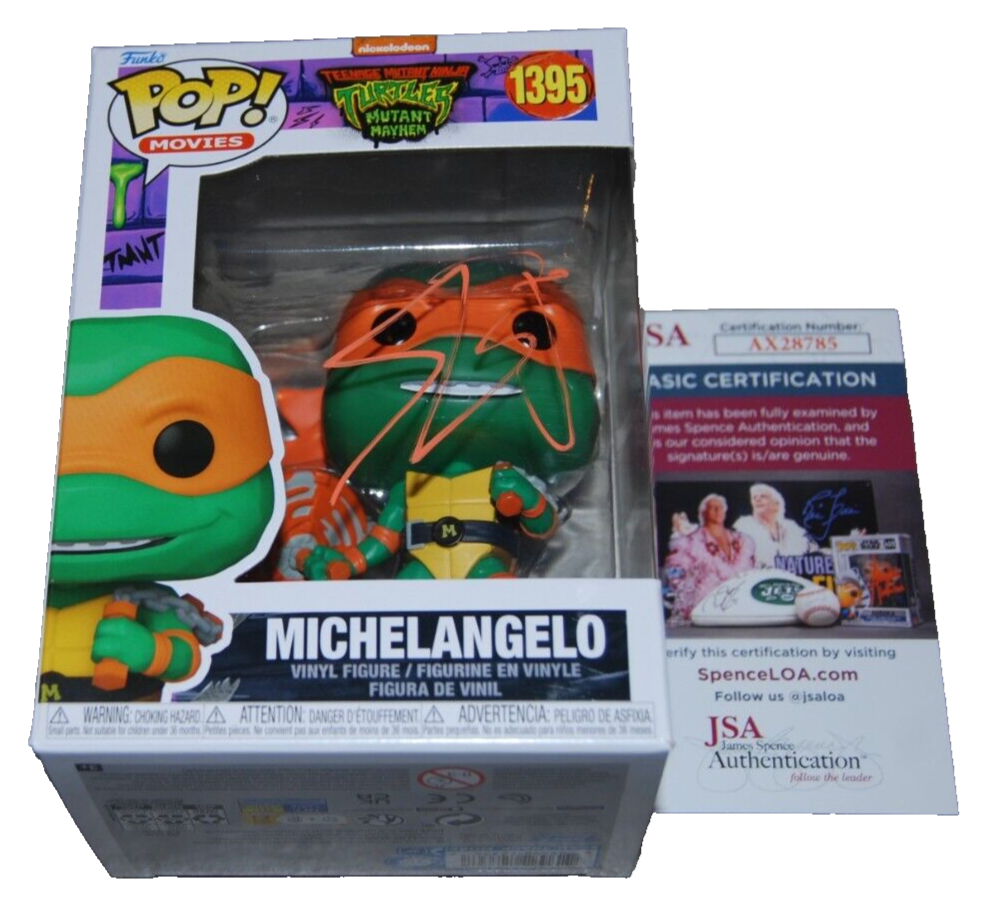 SHAMON BROWN signed (TMNT) #1395 Michelangelo Turtles Funko Pop #1559 JSAAX28785