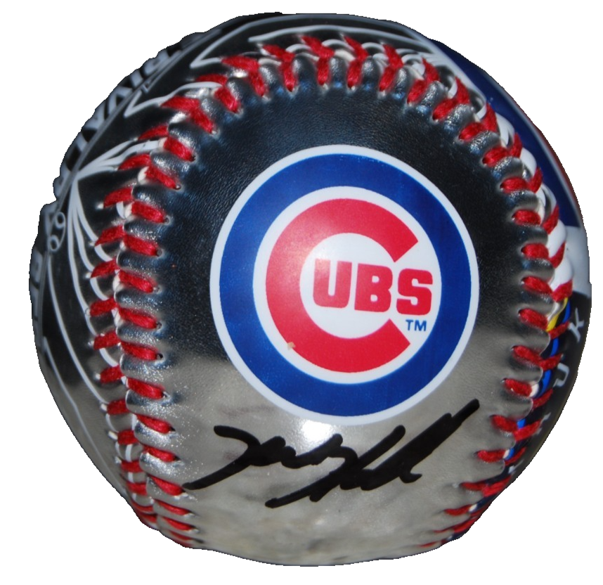 KYLE HENDRICKS signed (CHICAGO CUBS) Rivalry Series Logo baseball JSA CL06510