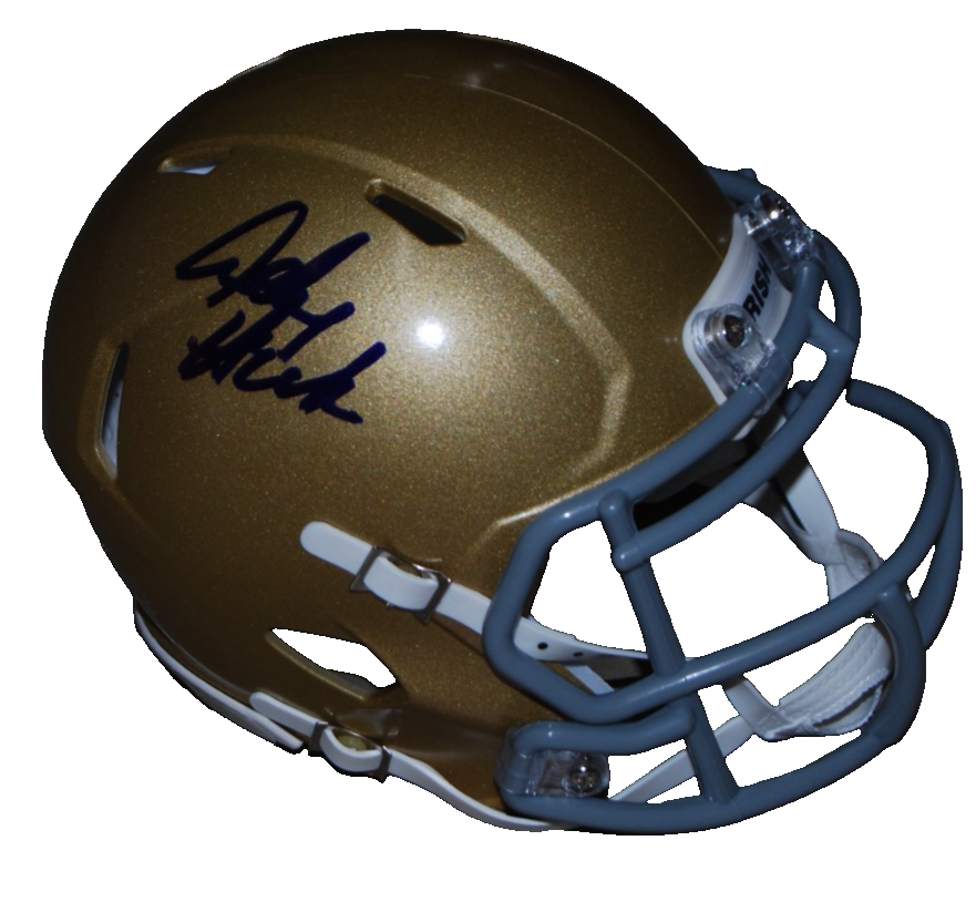 ANDY HECK signed NOTRE DAME FIGHTING IRISH mini football helmet BECKETT BW61069