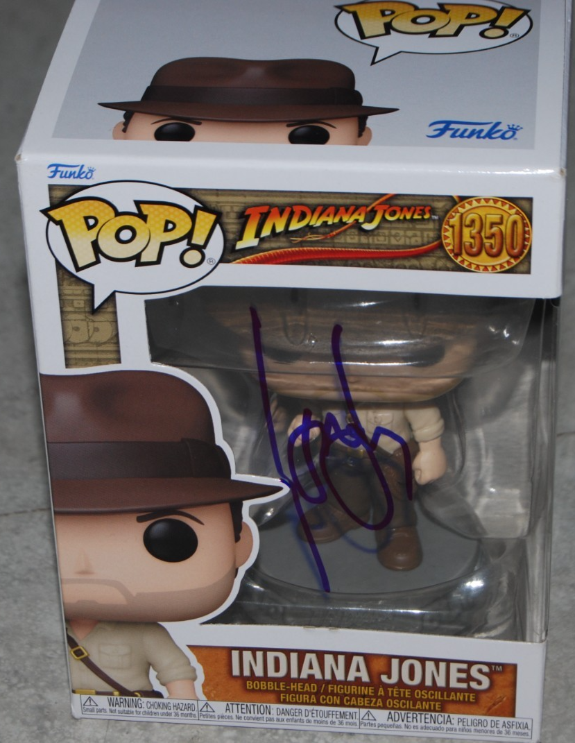 HARRISON FORD signed (INDIANA JONES) Funko pop #1350 BECKETT BAS AE38947