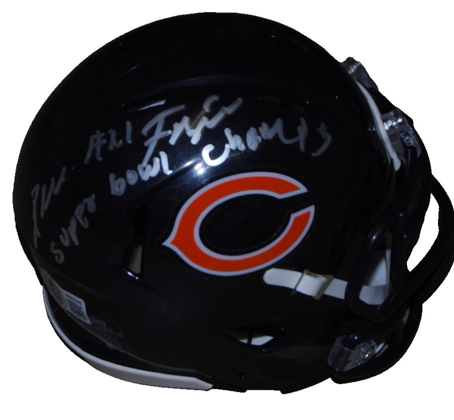LESLIE FRAZIER signed (CHICAGO BEARS) mini football helmet BECKETT BAS BW07940