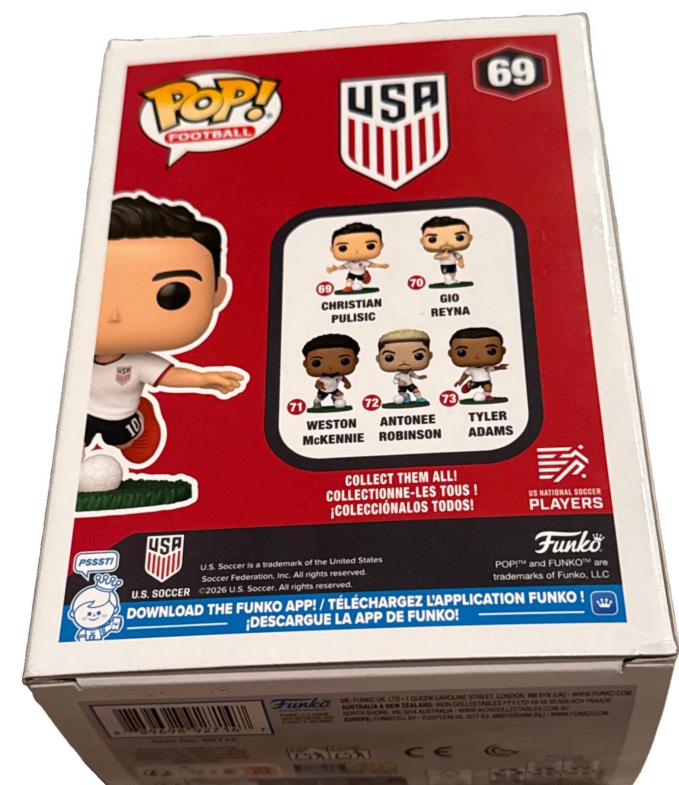 CHRISTIAN PULISIC signed (TEAM USA) Football Soccer Funko Pop #69 JSA CS22880