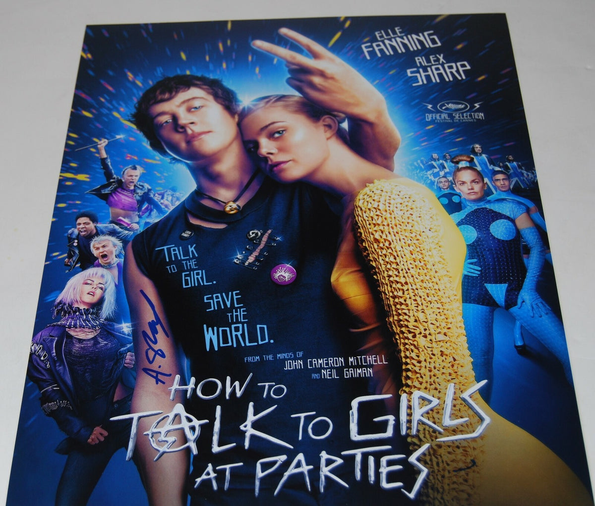 ALEX SHARP signed (HOW TO TALK TO GIRLS AT PARTIES) 11X14 movie photo W/COA