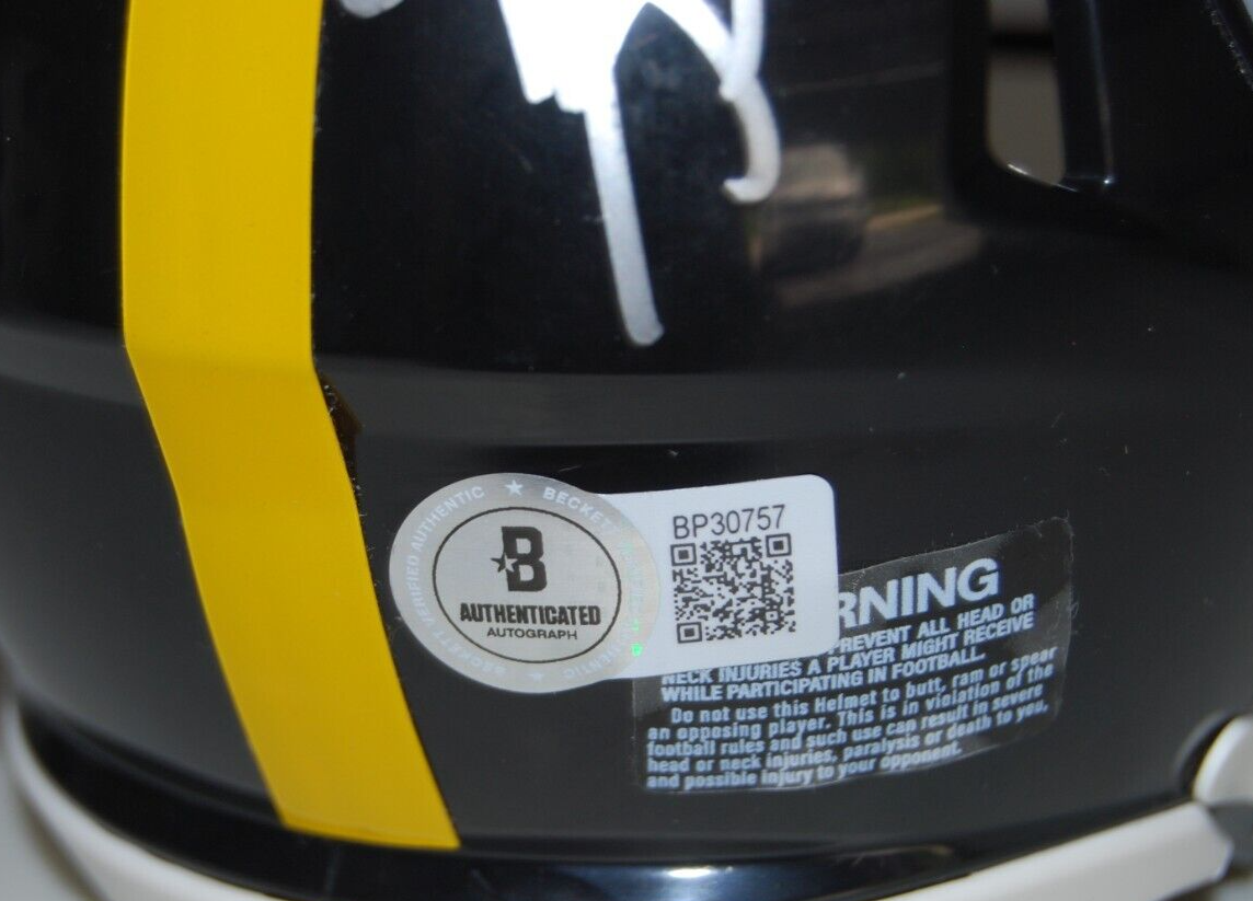 RANDY GROSSMAN signed (PITTSBURGH STEELERS) mini football helmet BECKETT BP30757