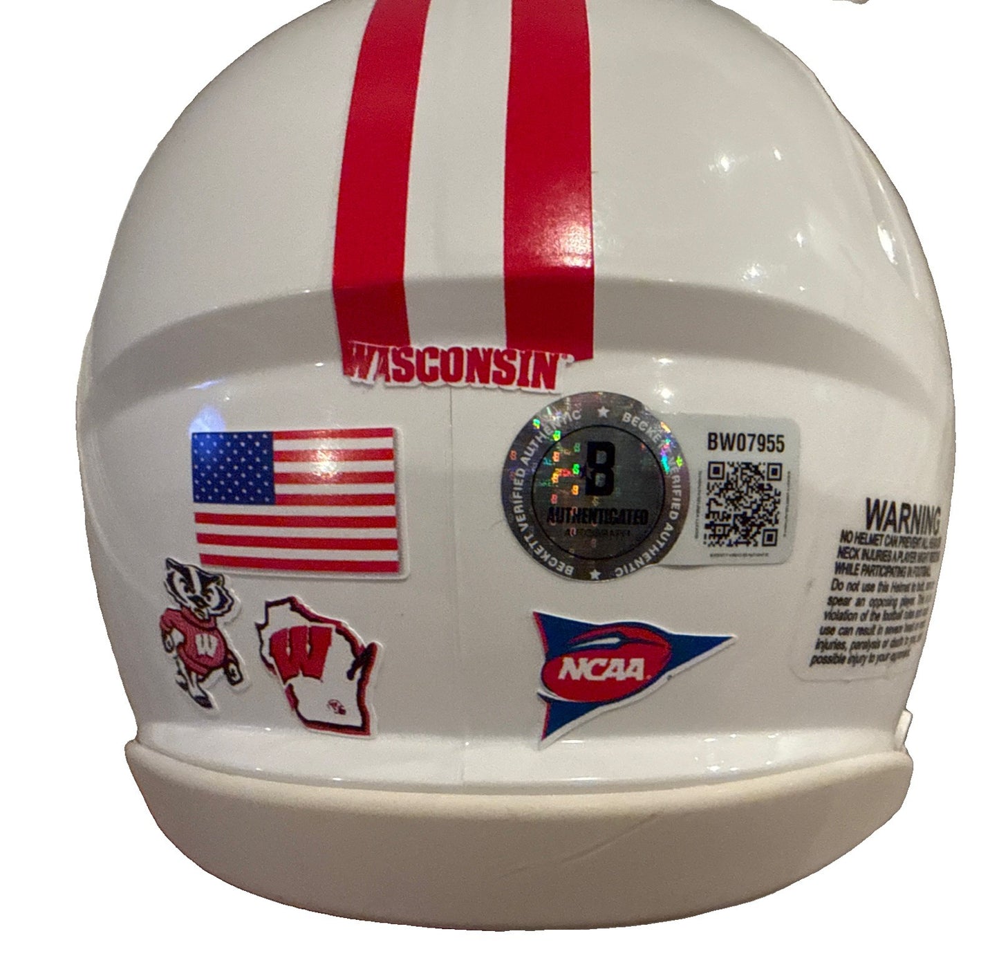 DARRELL BEVELL signed (WISCONSIN BADGERS) mini football helmet BECKETT BW07955