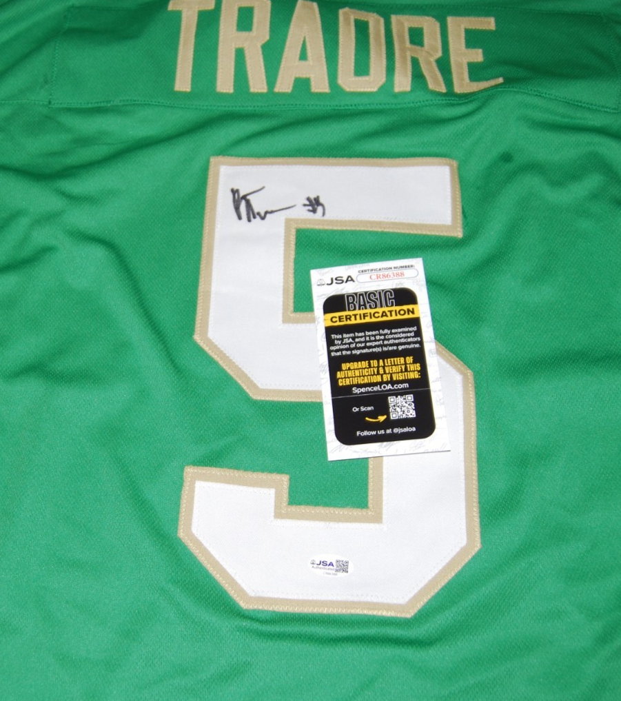 BOUBACAR TRAORE signed (NOTRE DAME FIGHTING IRISH) football jersey JSA CR86388