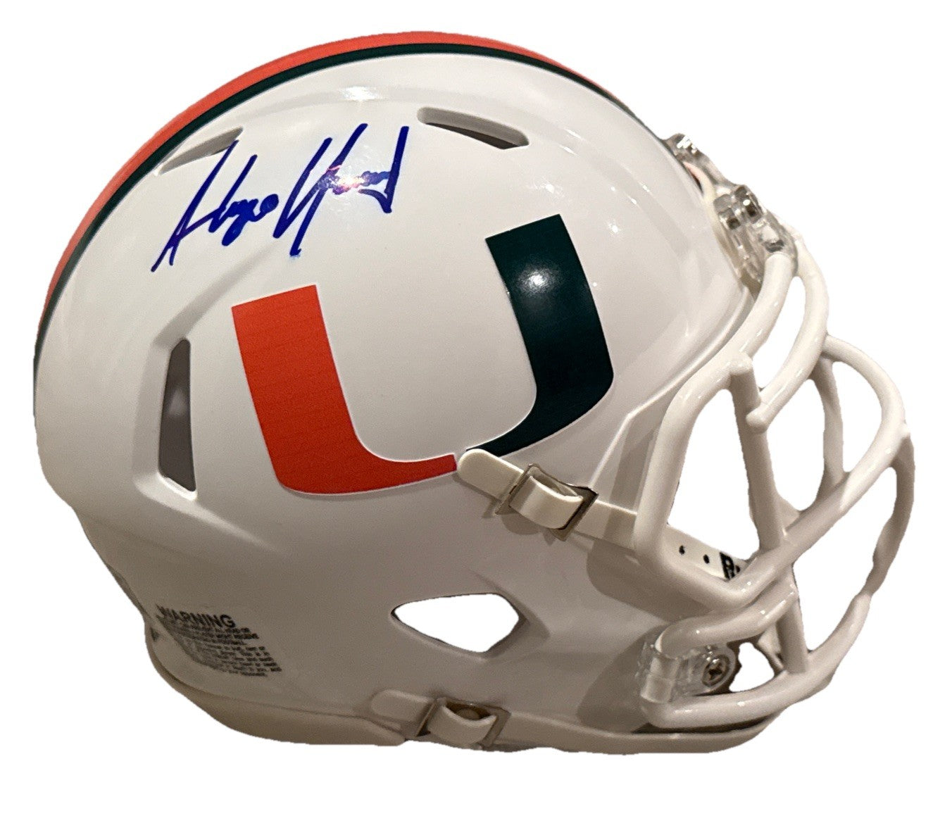 ALONZO HIGHSMITH signed (MIAMI HURRICANES) mini football helmet BECKETT BW61090