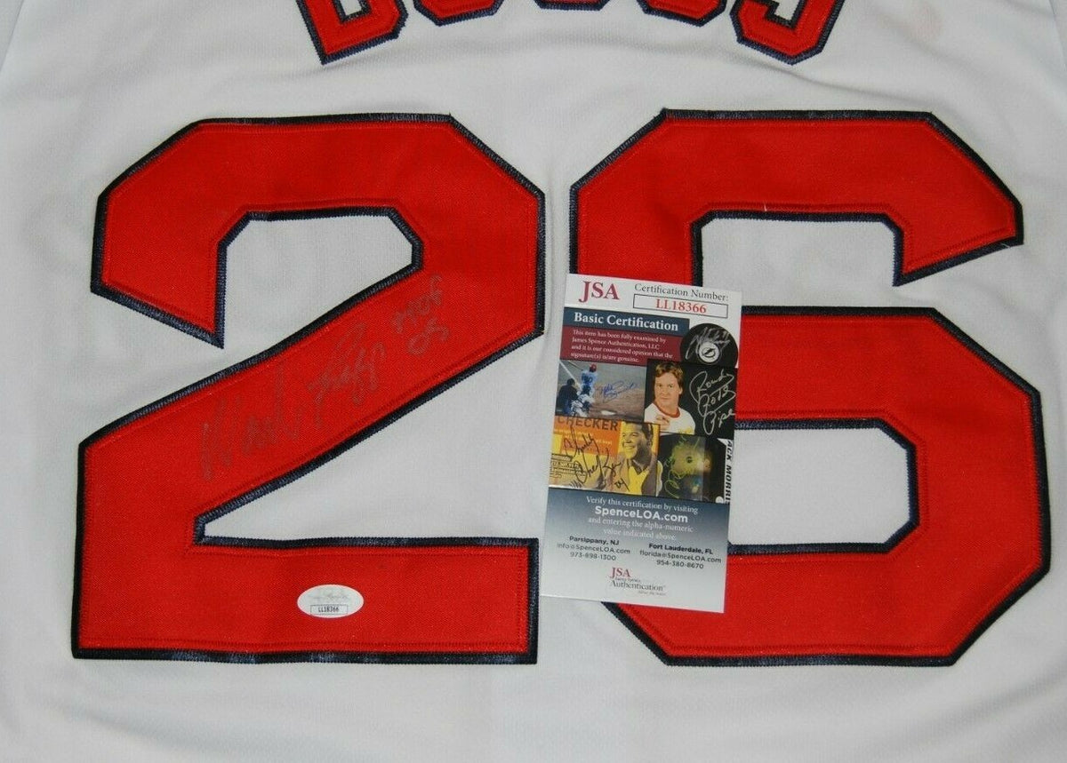 WADE BOGGS signed (BOSTON RED SOX) Faded White Stitched custom jersey JSA 