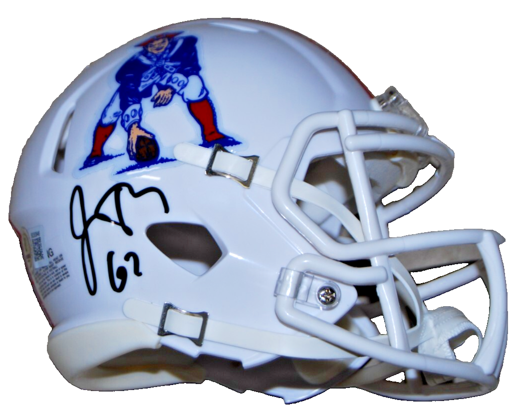 JOE THUNEY signed (NEW ENGLAND PATRIOTS) mini football helmet BECKETT BQ83846