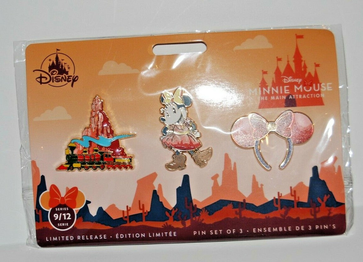 NEW Disney Minnie Mouse Main Attraction Pin Set ~Big Thunder Mountain~ Box Ship!