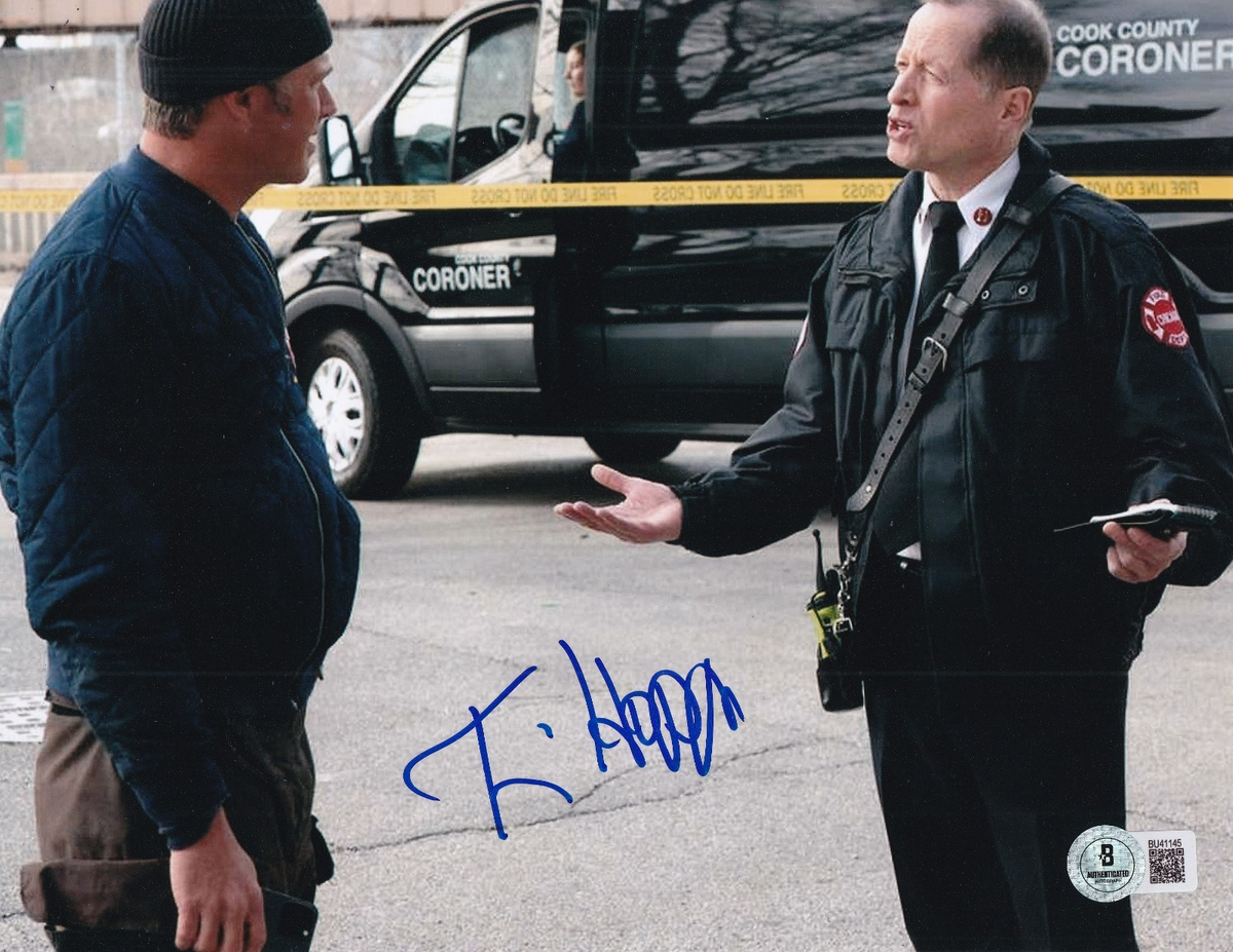 TIM HOPPER signed (CHICAGO FIRE) Captain Van Meter 8X10 photo BECKETT BU41145