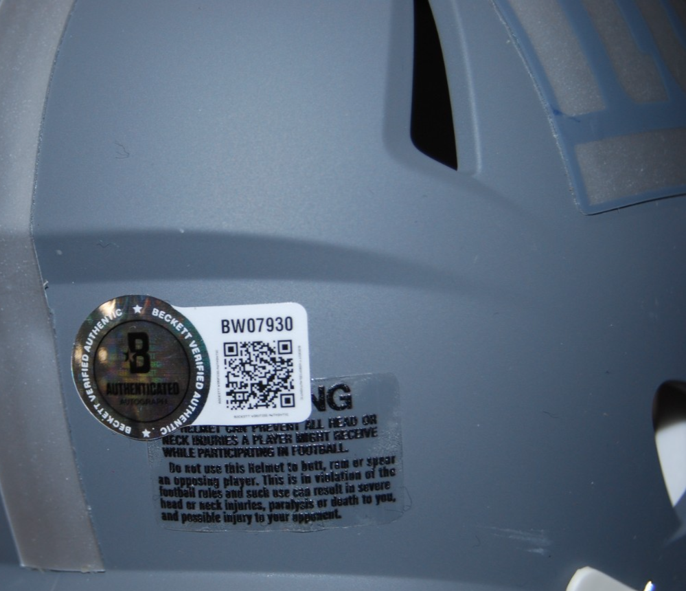JOHN HARBAUGH signed NEW YORK GIANTS Slate mini football helmet BECKETT BW07930