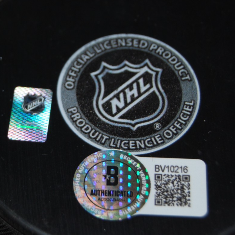 WYATT KAISER signed (CHICAGO BLACKHAWKS) 100th Anniversary puck BECKETT BV10216