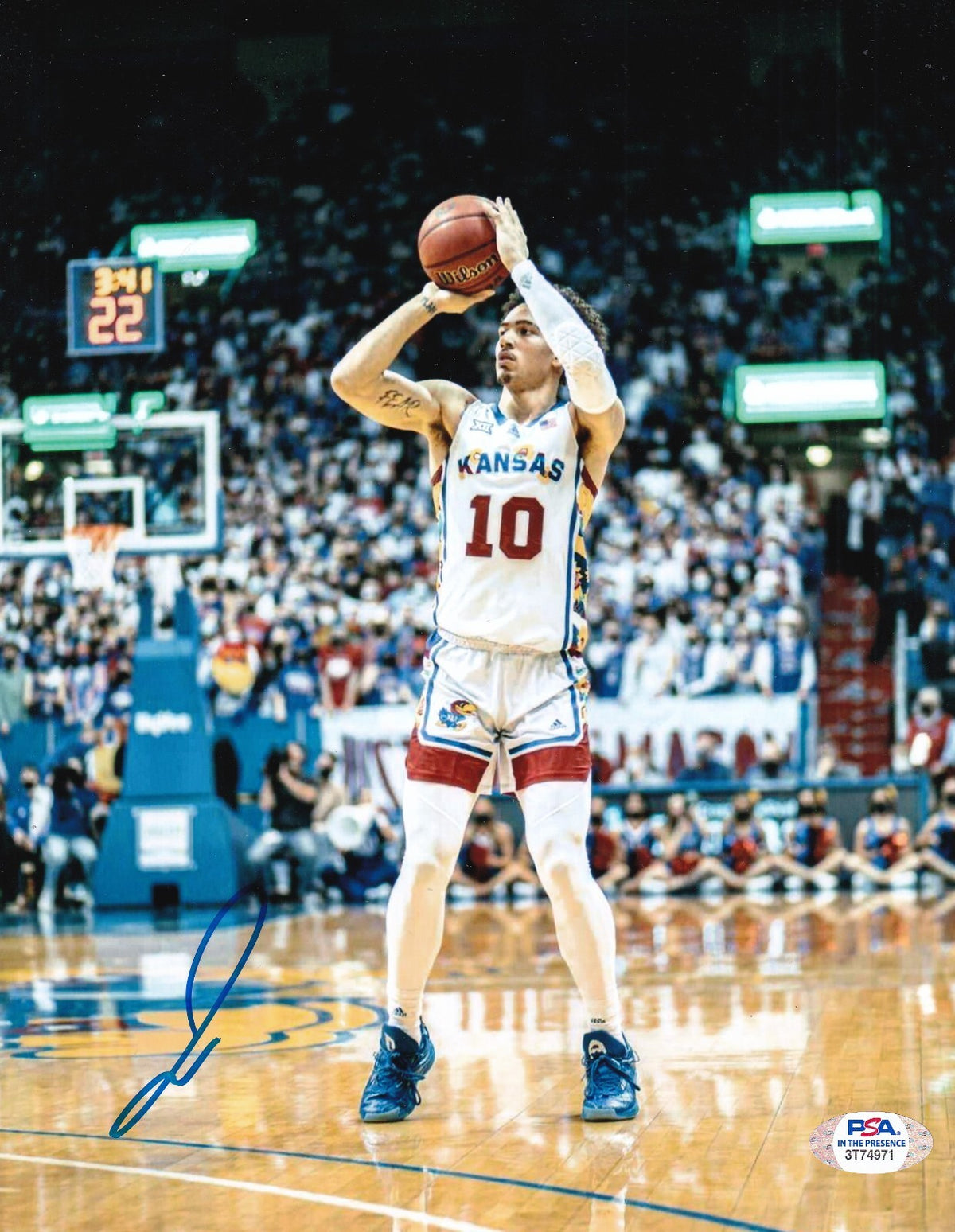 JALEN WILSON signed (KANSAS JAYHAWKS) 8X10 photo BROOKLYN NETS PSA/DNA 3T74971