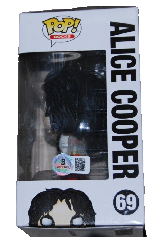 ALICE COOPER signed (HOT TOPIC EXCLUSIVE) Funko pop #69 BECKETT BAS BR25971