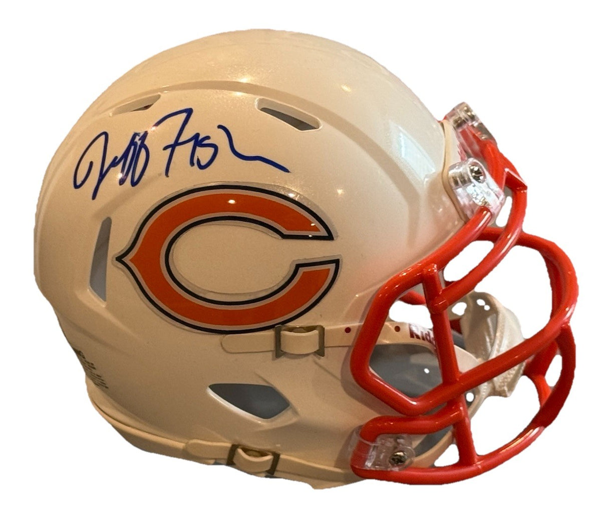 JEFF FISHER signed (CHICAGO BEARS) 1985 mini football helmet BECKETT BU41241