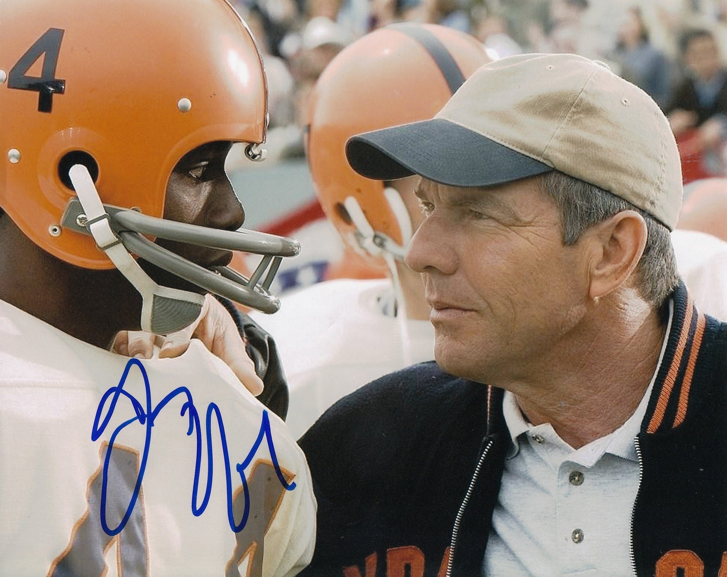 DENNIS QUAID signed (THE EXPRESS) BEN SCHWARTZWALDER 8X10 photo *PROOF* W/COA