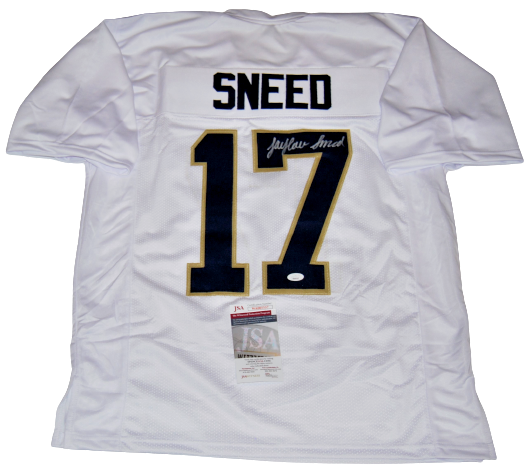 JAYLEN SNEED signed (NOTRE DAME FIGHTING IRISH) WHITE XL jersey JSA Witnessed