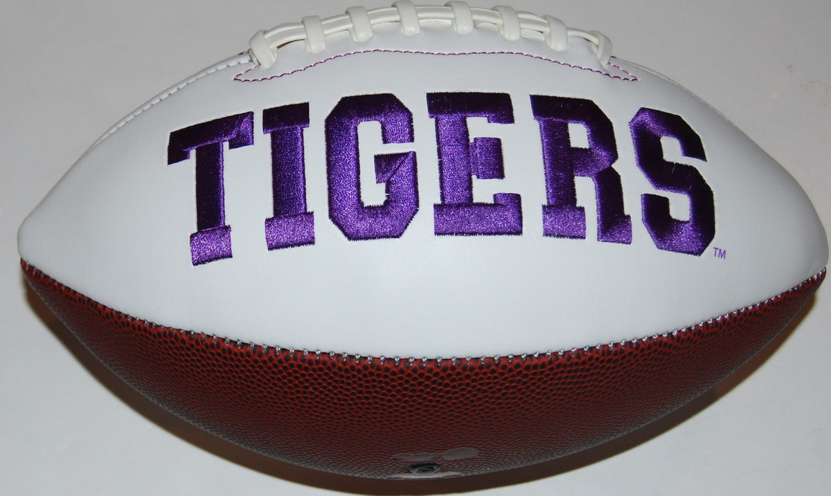 XAVIER THOMAS signed (CLEMSON TIGERS) Embroidered logo football *PROOF* W/COA C