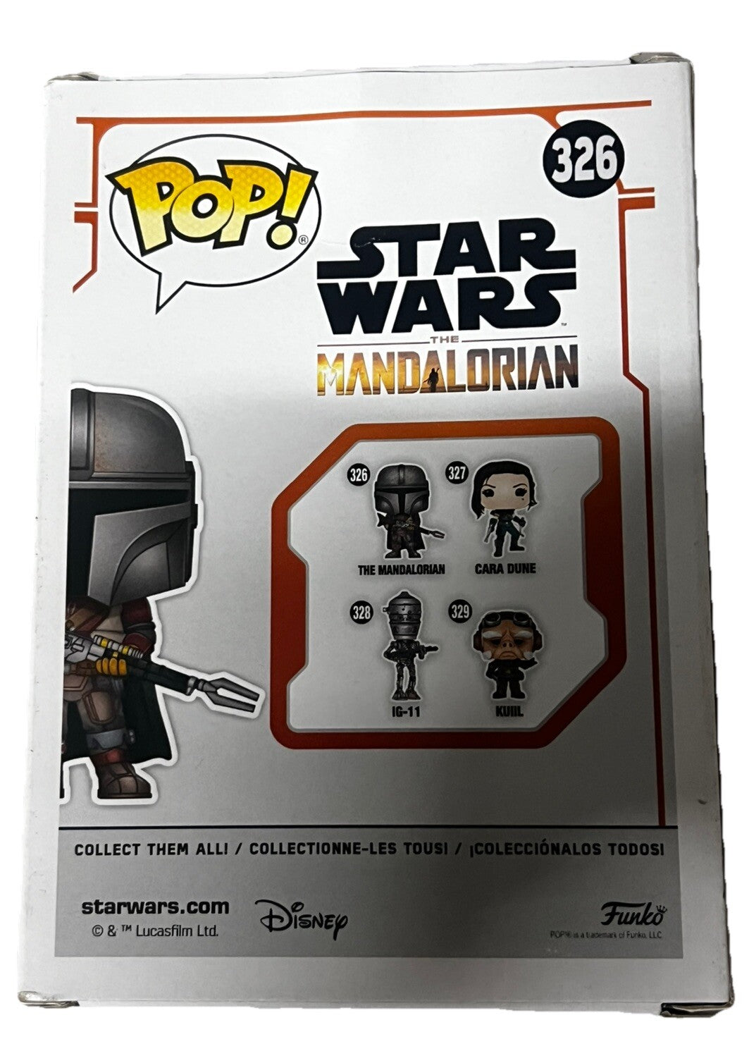 BRENDAN WAYNE signed (THE MANDALORIAN) Star Wars Funko Pop #345 SWAU A29584