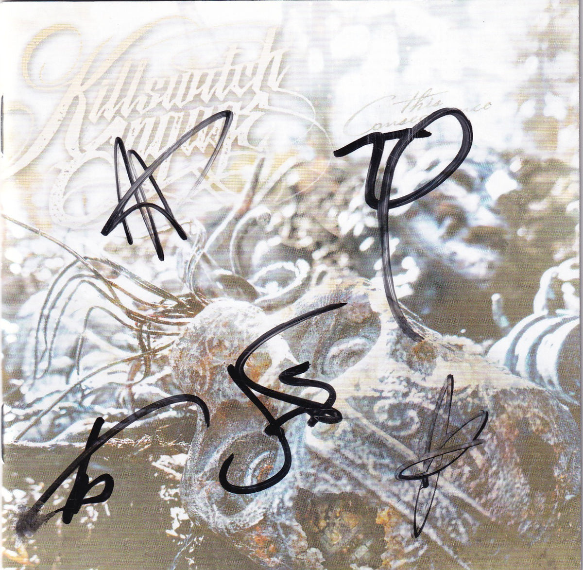 KILLSWITCH ENGAGE group signed (THE CONSEQUENCE) Cd Cover BECKETT BAS AE98040