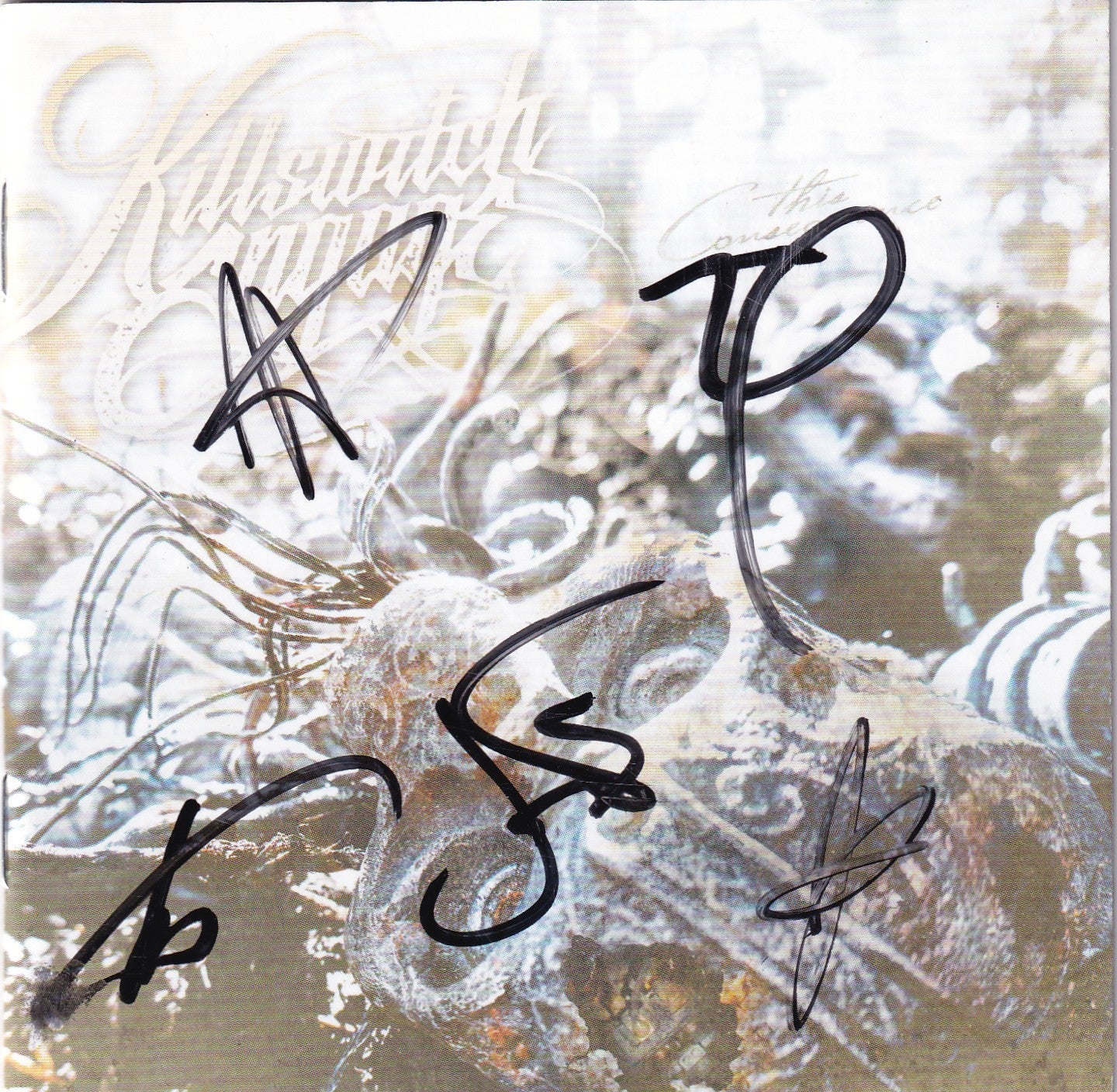 KILLSWITCH ENGAGE group signed (THE CONSEQUENCE) Cd Cover BECKETT BAS AE98040