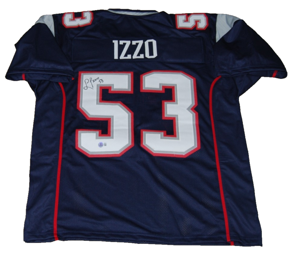 LARRY IZZO signed (NEW ENGLAND PATRIOTS) custom football jersey BECKETT BW61033