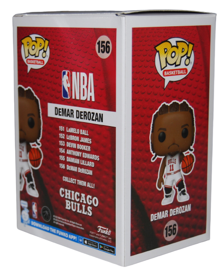 DEMAR DEROZAN signed (CHICAGO BULLS) Basketball #156 Funko Pop BECKETT AD27301