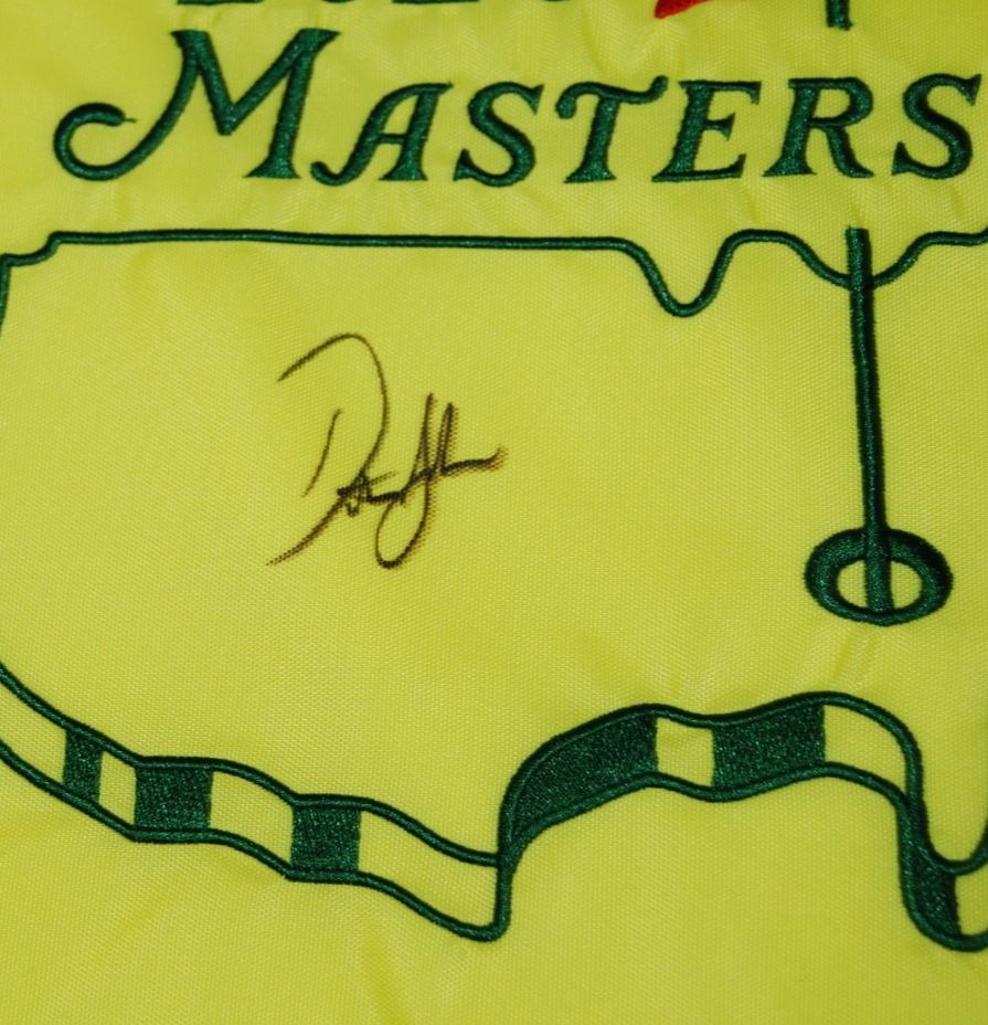 DUSTIN JOHNSON signed (2020 MASTERS) Augusta Golf pin flag BECKETT BAS BT56259